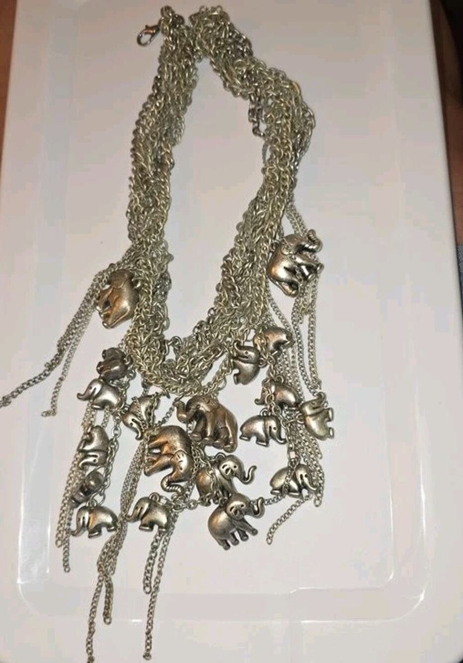 You and I Elephant Charm Necklace